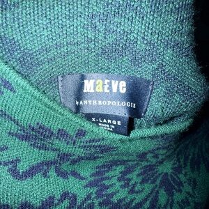 Anthropologie Maeve Green and blue Patterned Mini Dress